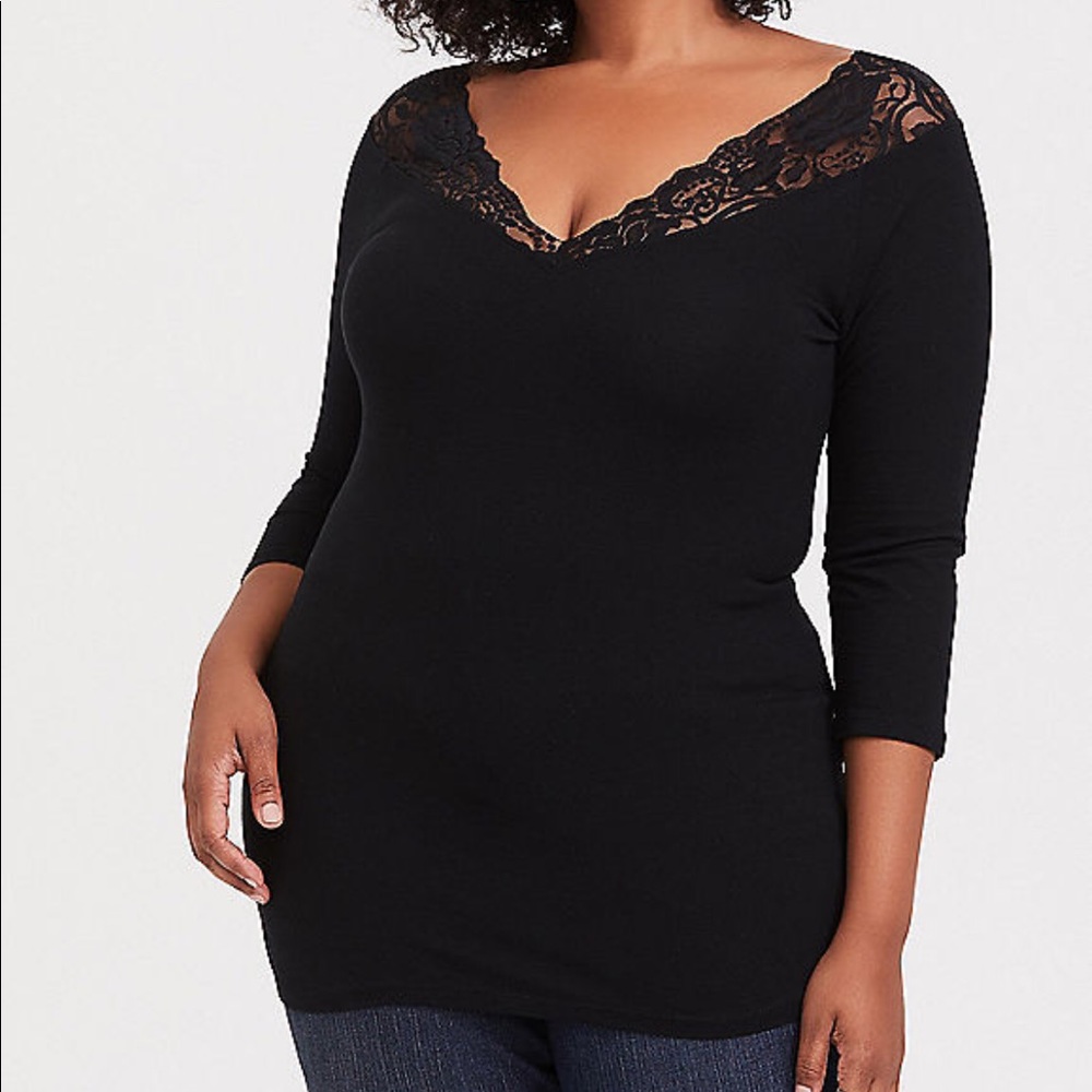 Black V Neck Top